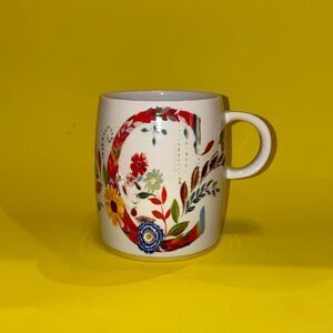 Anthropologie Starla M. Halfmann Initial C Floral Mug NWOT